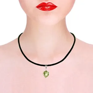 13.01 Carat 14K Solid White Gold Savoire Vivre Green Amethyst Necklace