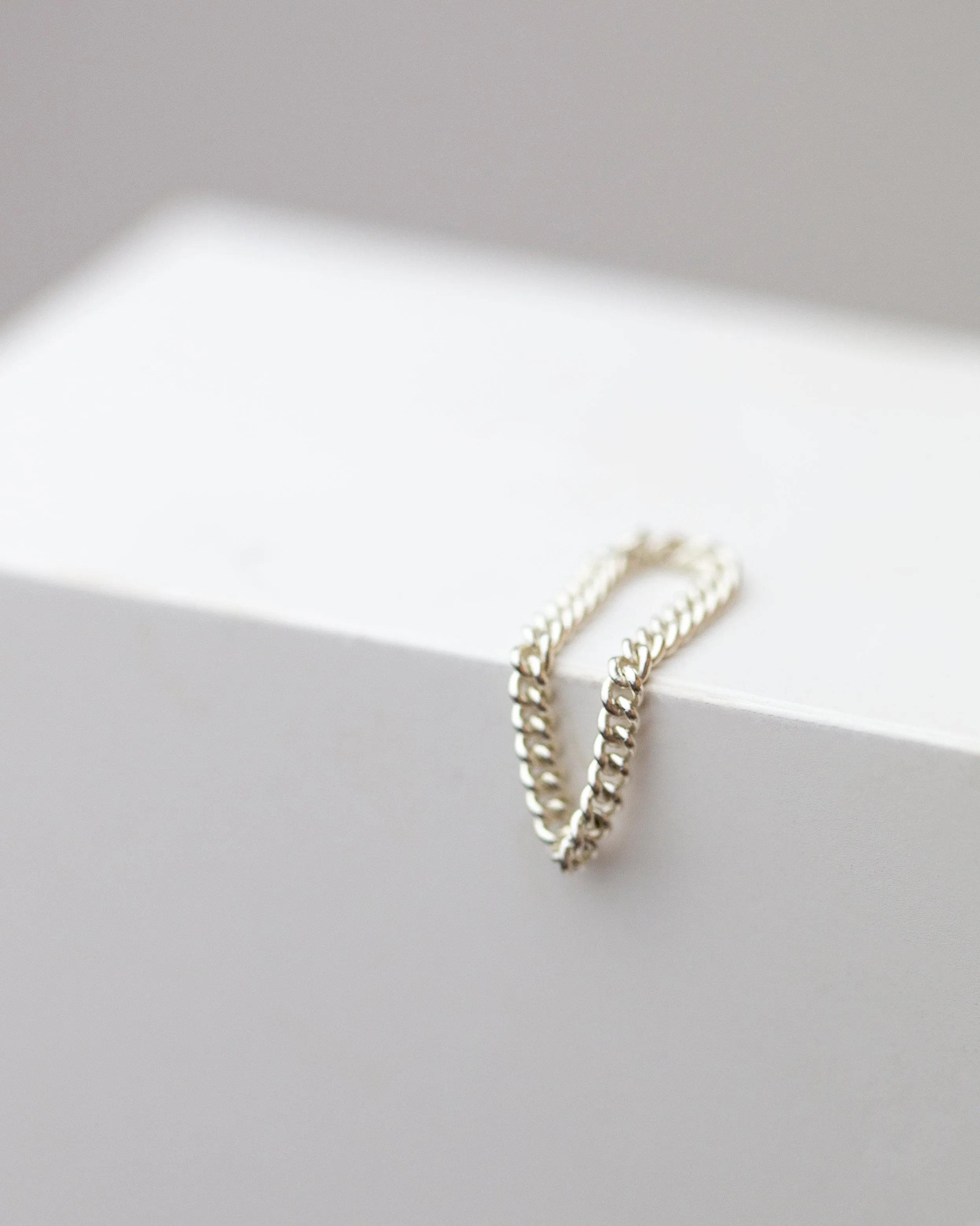 14k Dainty Curb Chain Ring