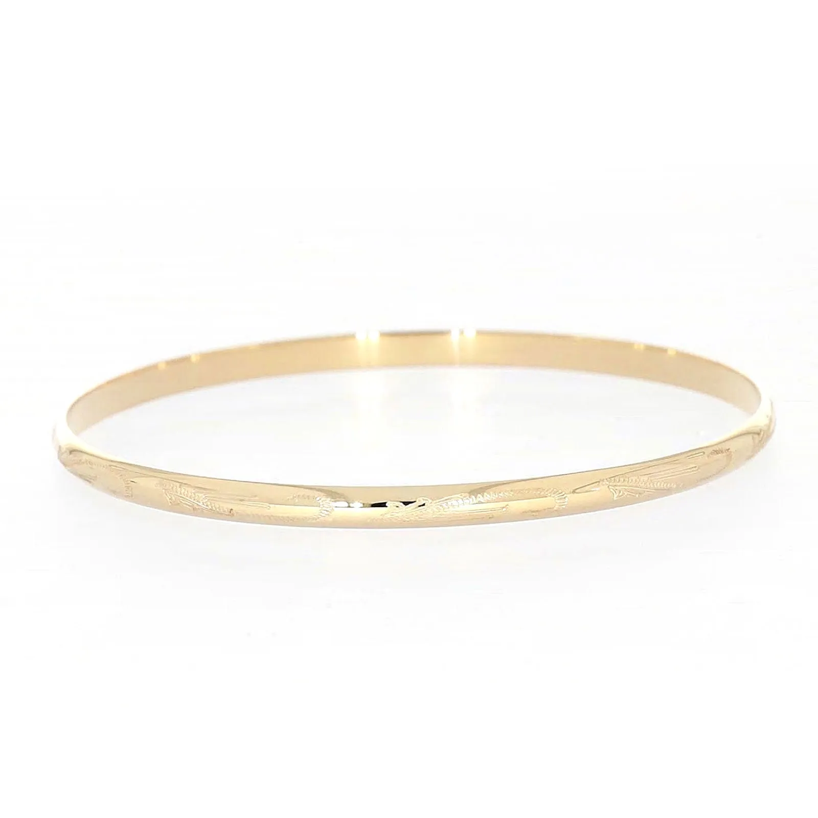 9ct Yellow Gold 63x4mm Solid Bangle