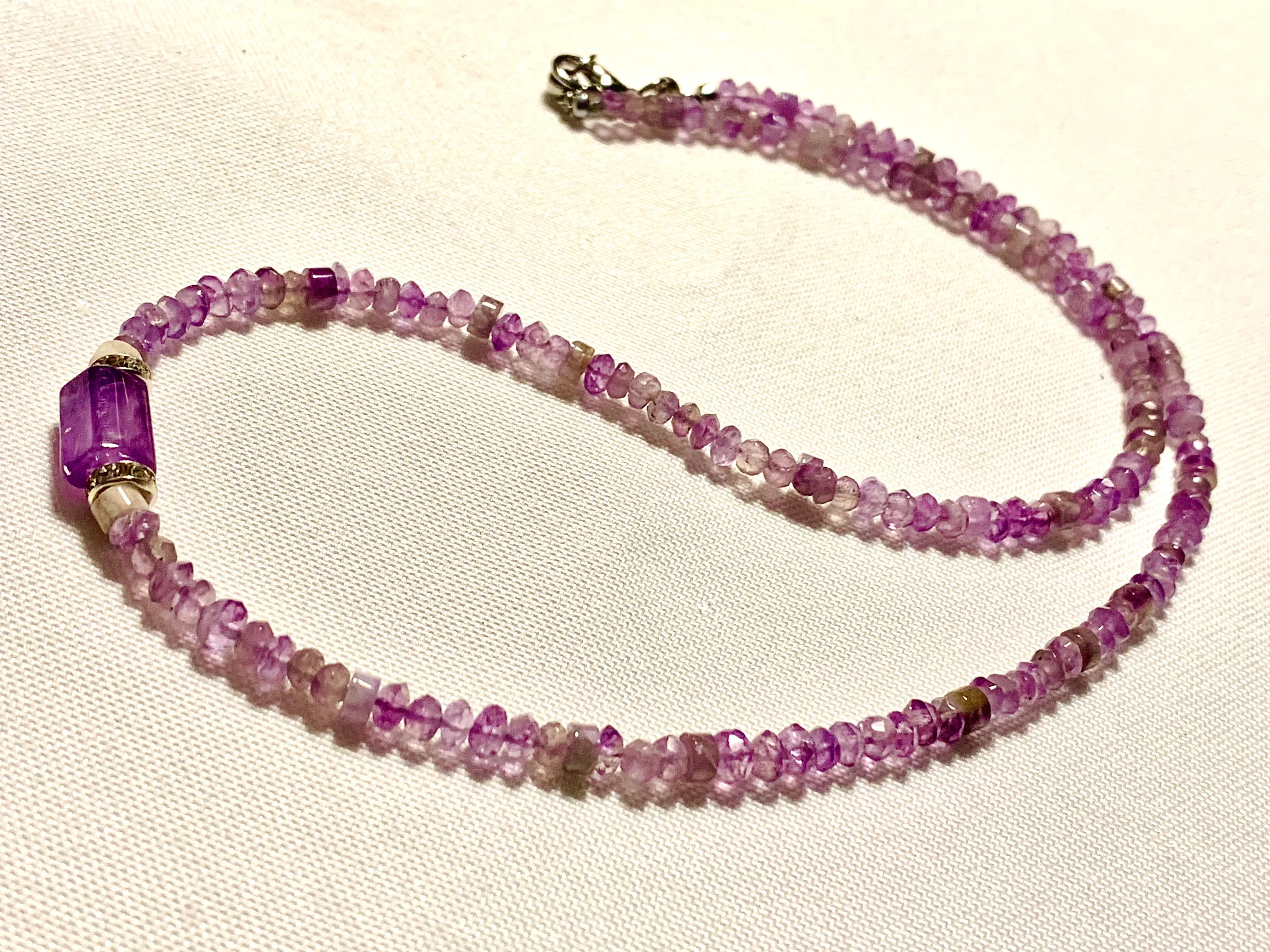 Allison Handmade Amethyst 19" Necklace/ Choker