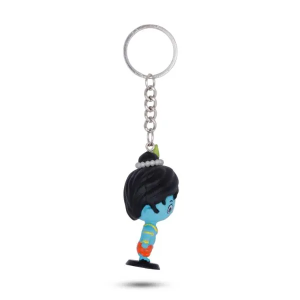 Bobble Head Krishna Key Chain - 2.5 Inches | Keyring/ Handmade Key Chain for Bike