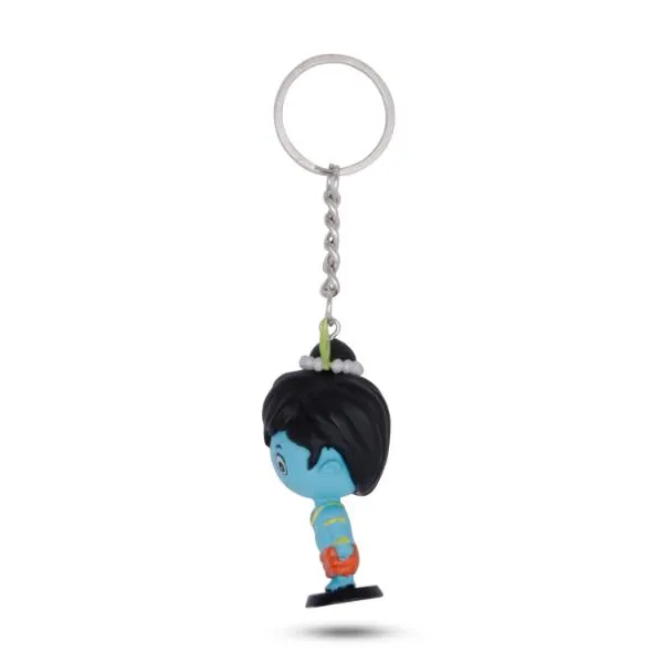 Bobble Head Krishna Key Chain - 2.5 Inches | Keyring/ Handmade Key Chain for Bike