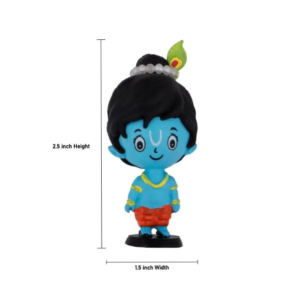 Bobble Head Krishna Key Chain - 2.5 Inches | Keyring/ Handmade Key Chain for Bike