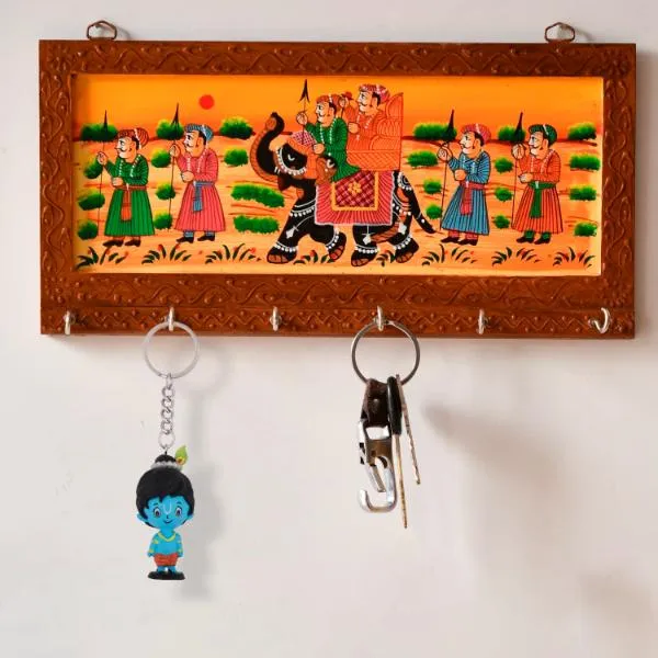 Bobble Head Krishna Key Chain - 2.5 Inches | Keyring/ Handmade Key Chain for Bike