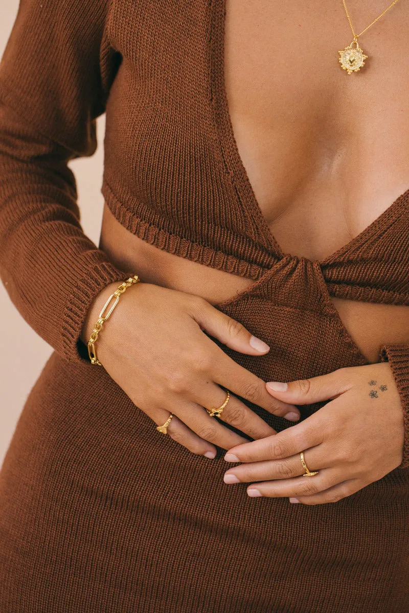 Bold link chain bracelet gold plated