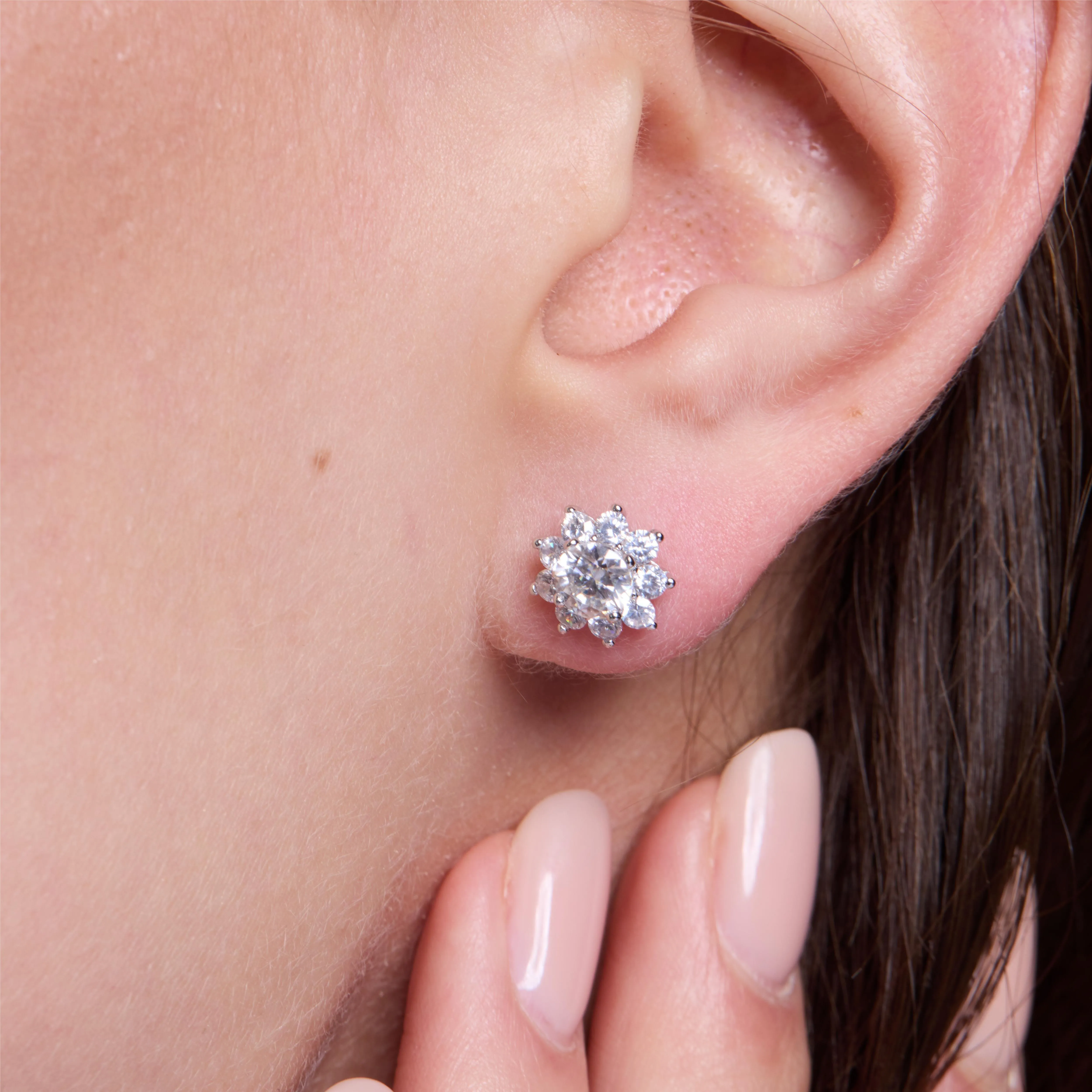 Bright Sunflower Moissanite Stud Earrings