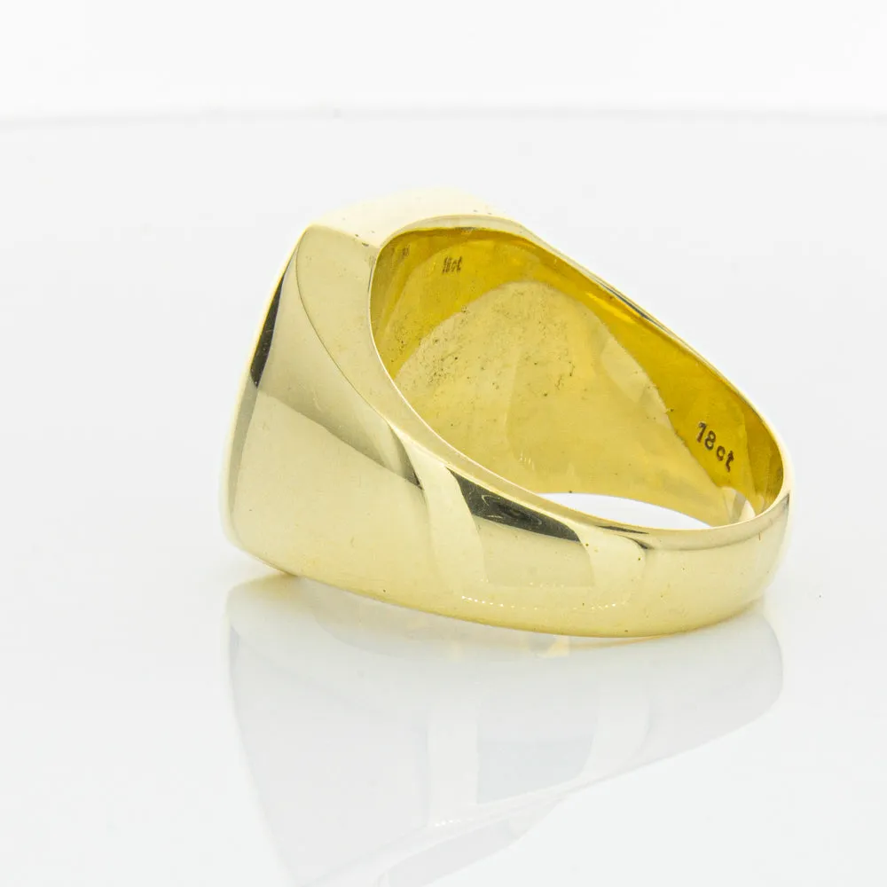 Deja Vu 18ct Yellow Gold Signet Ring