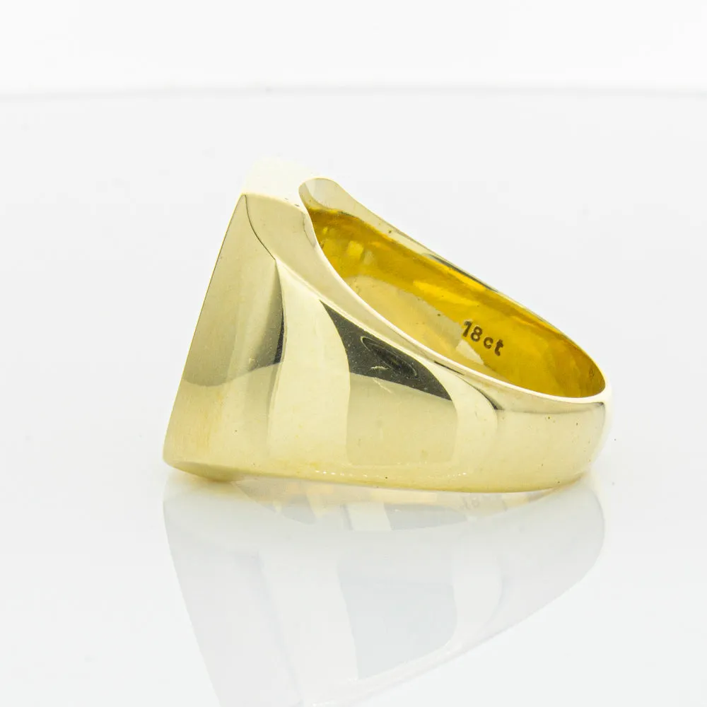 Deja Vu 18ct Yellow Gold Signet Ring