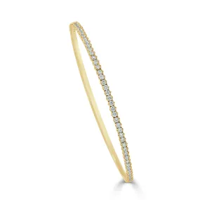 Diamond Petite Half Eternity Flexible Bangle in 14K Yellow Gold
