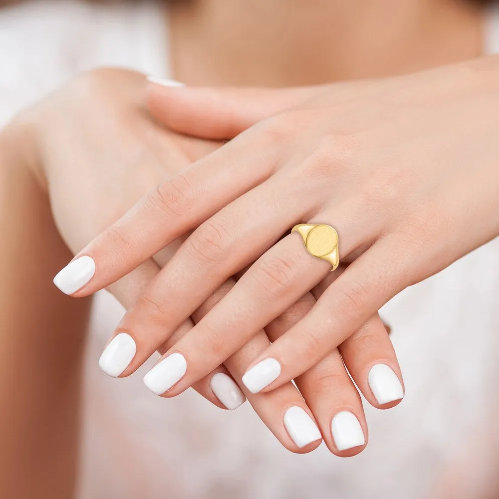 Gold Closed Back Signet Ring Model-RS101