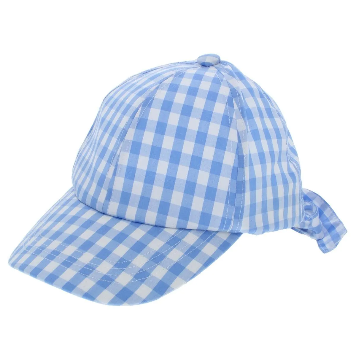 Inc International Concepts Gingham Bow-Back Baseball Cap (Light Blue, One Size)
