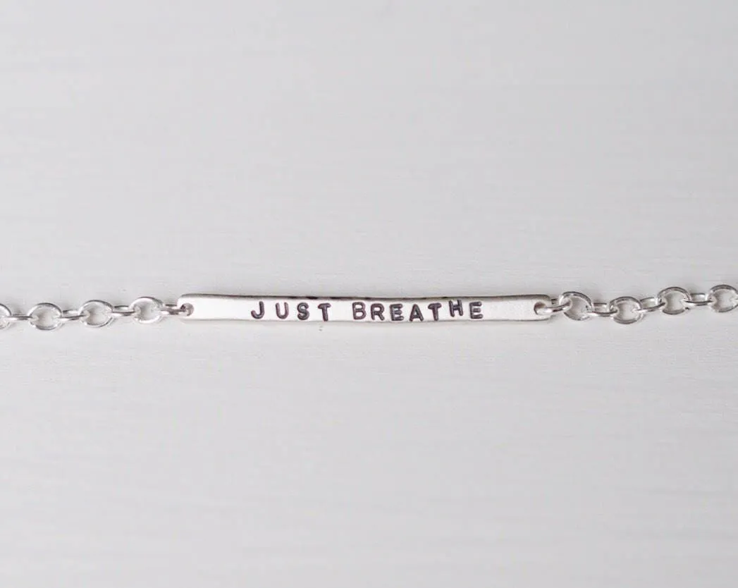 Just Breathe Tiny Bar Bracelet