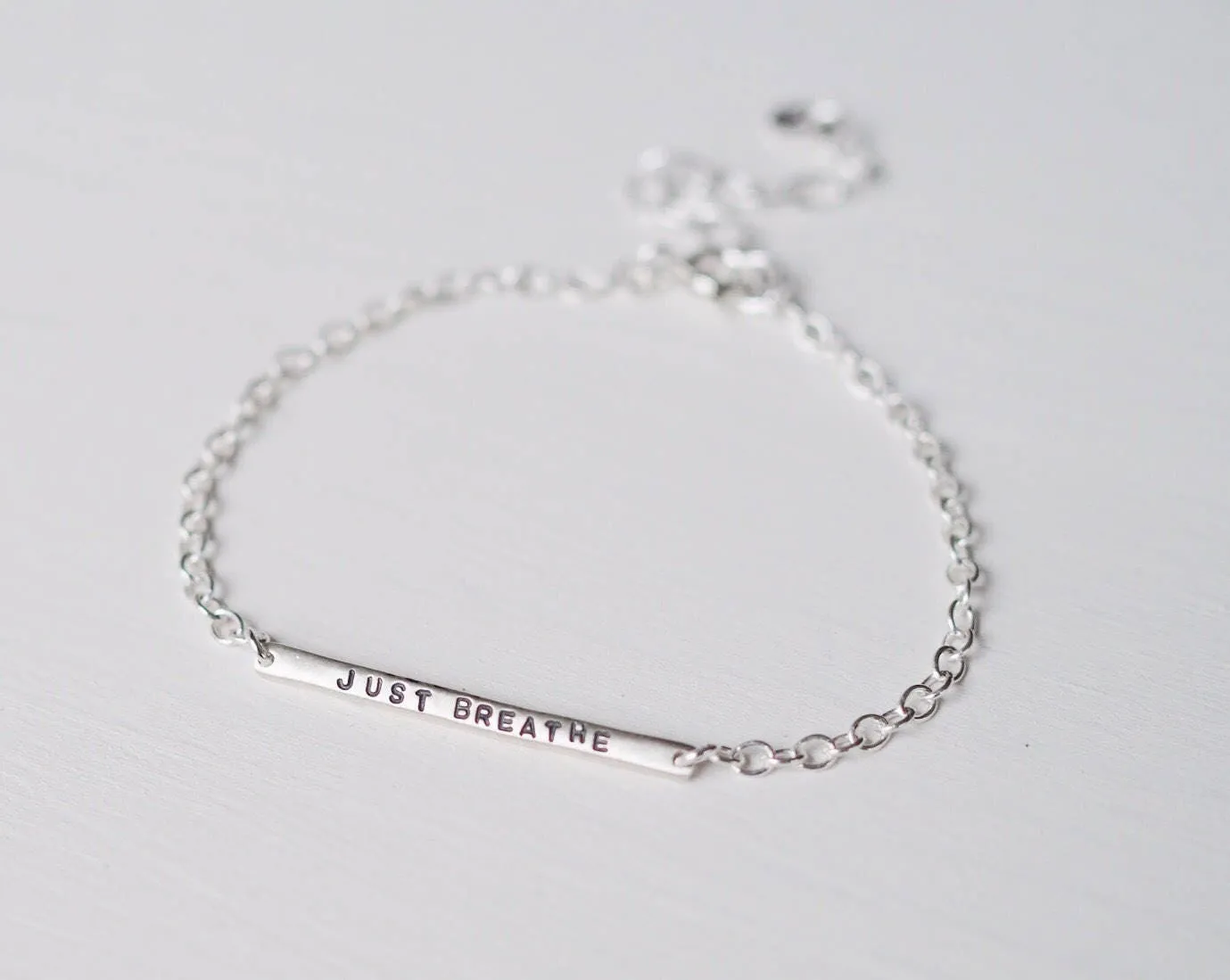 Just Breathe Tiny Bar Bracelet