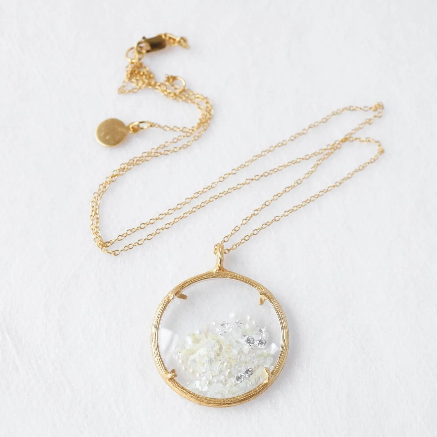 Large Shaker June Birthstone Necklace - 18k Gold Vermeil & Pearl