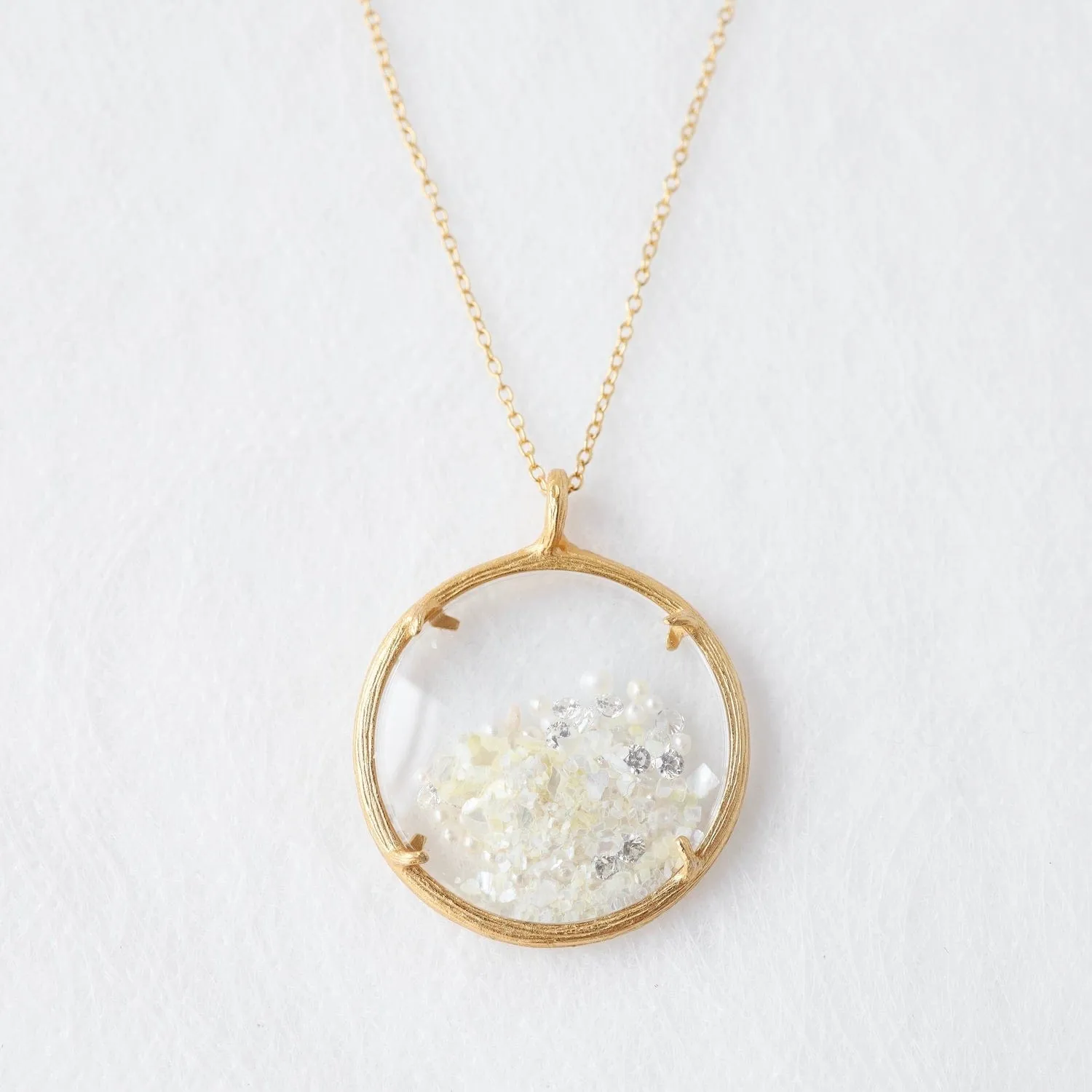 Large Shaker June Birthstone Necklace - 18k Gold Vermeil & Pearl