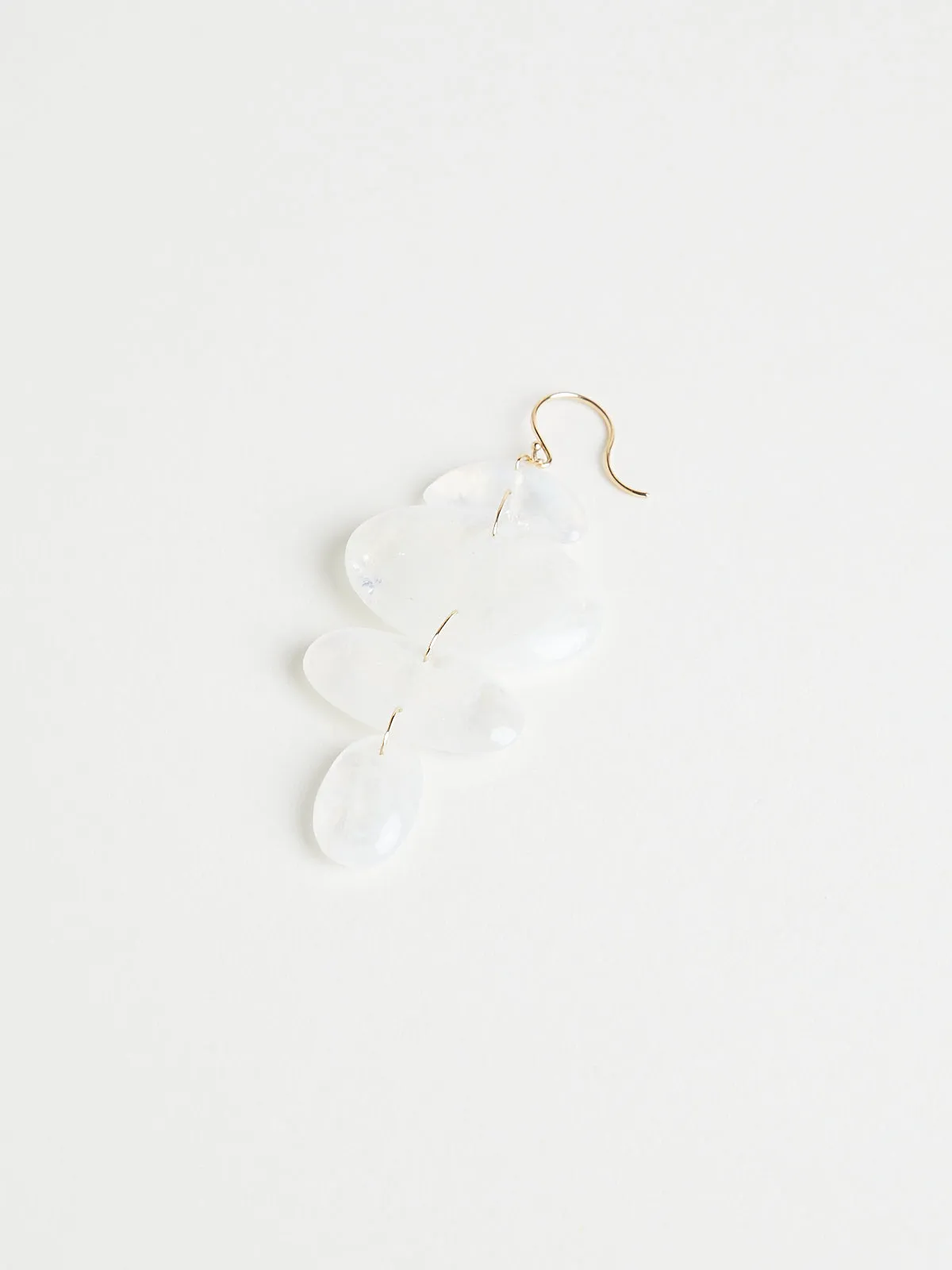 Moonstone Small Oval Totem Earrings on 18k Yellow Gold