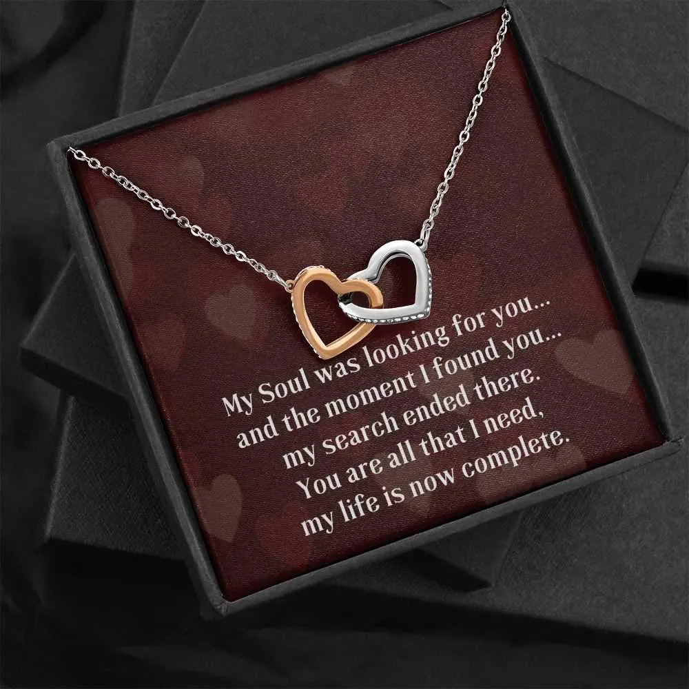 My Soul was looking for you... Interlocking hearts Necklace