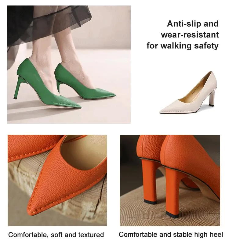 [Nice gift] French-style pointed-toe temperament shallow mouth high-heeled shoes