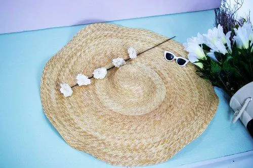 Over sized Tan straw hat