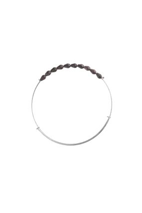 "Jet Black" Teardrop Crystal Wire Bangle
