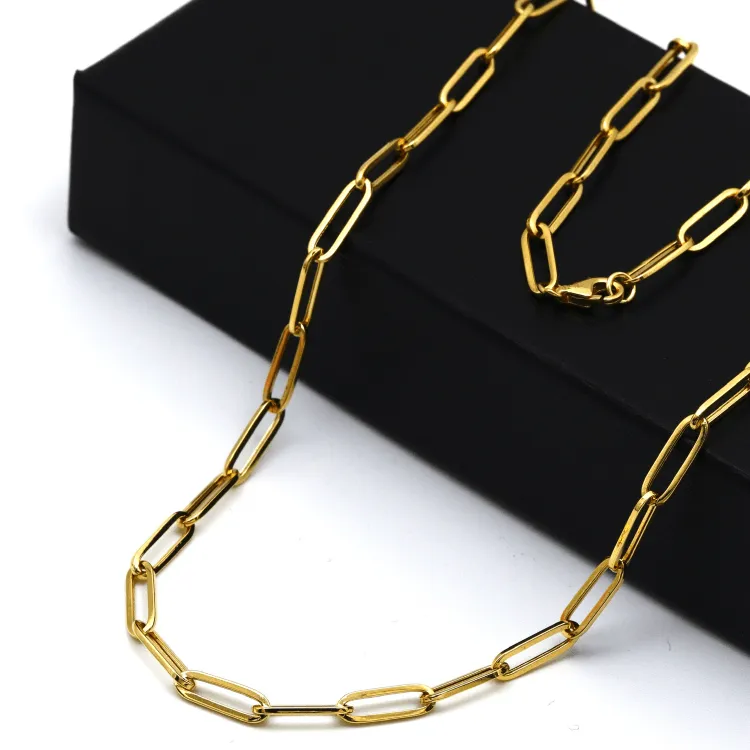 Real Gold Paper Clip Chain Necklace 0002 (40 C.M) CH1221