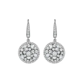 Round Stardust Cluster Earrings