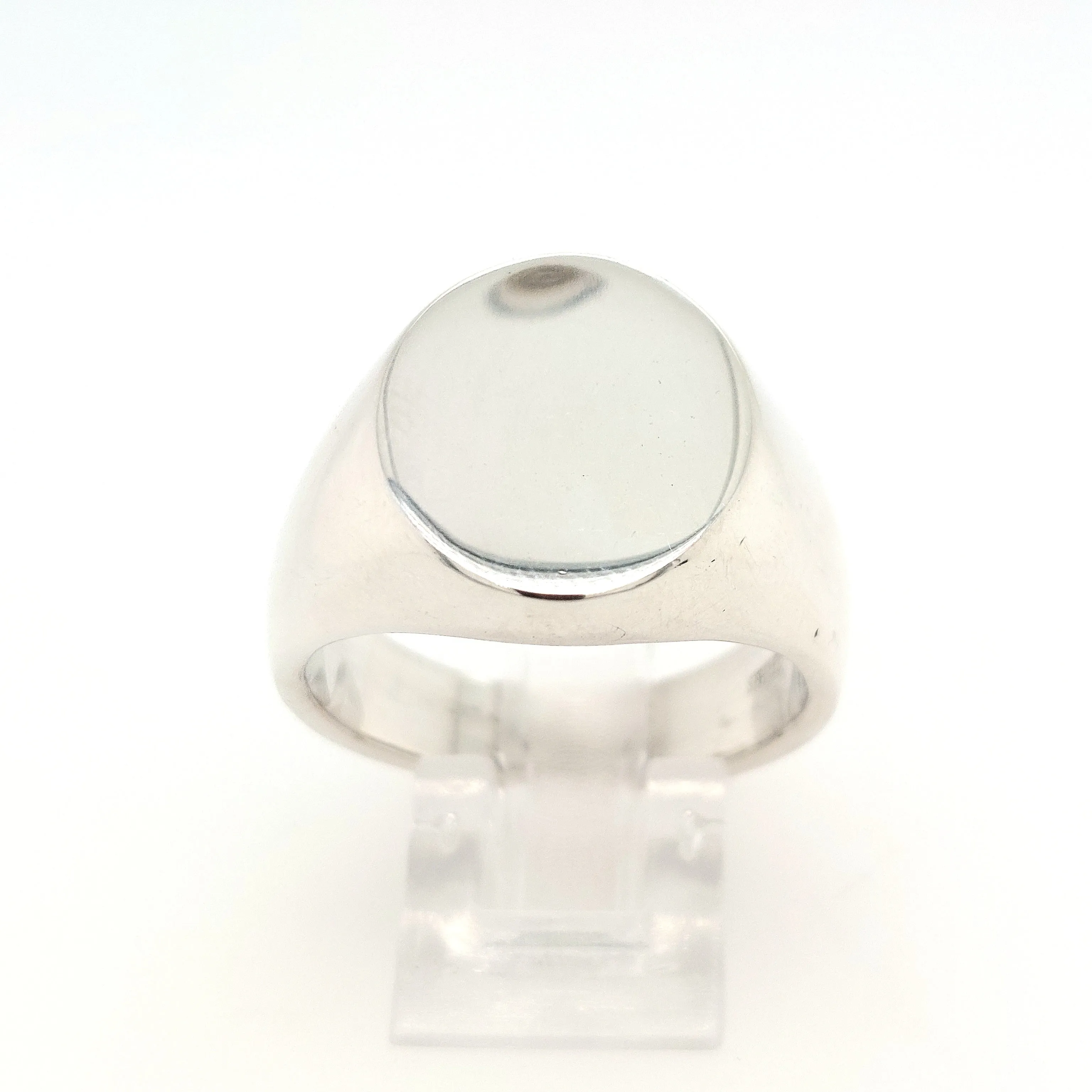SS Gent's Large Oval Signet Ring Size:12