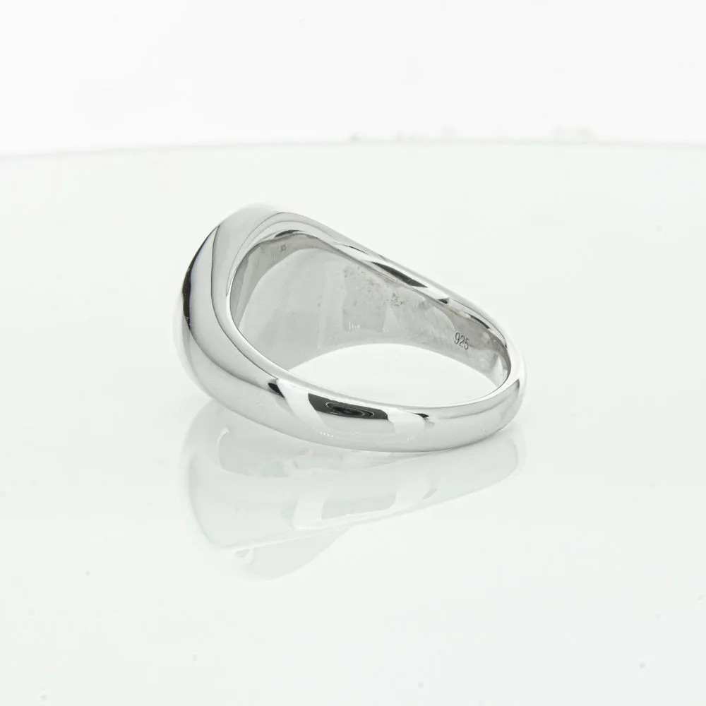 Sterling Silver Oval Onyx Signet Ring