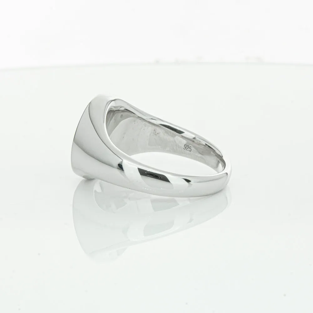Sterling Silver Oval Onyx Signet Ring