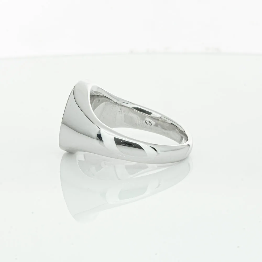 Sterling Silver Oval Onyx Signet Ring