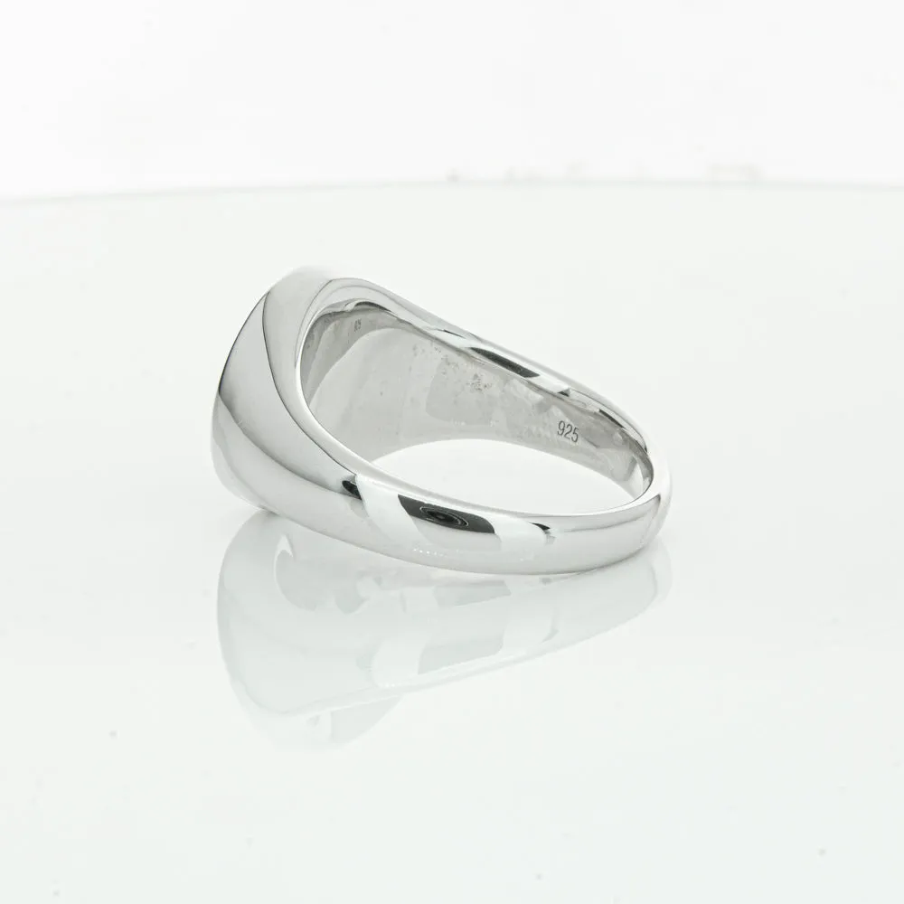 Sterling Silver Oval Onyx Signet Ring