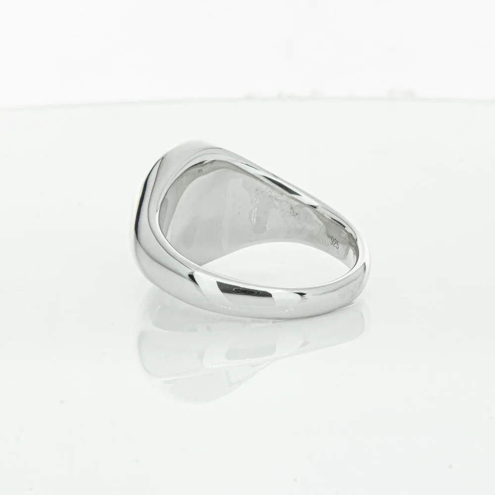 Sterling Silver Oval Onyx Signet Ring