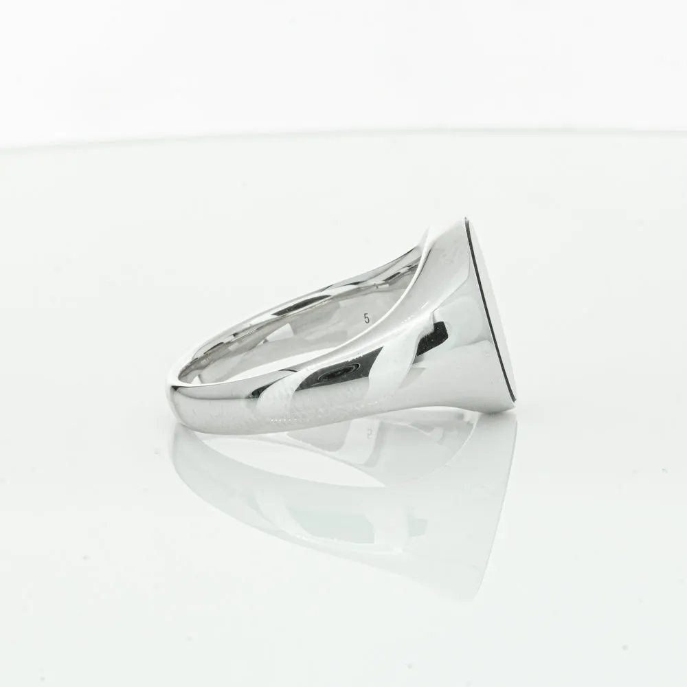 Sterling Silver Oval Onyx Signet Ring