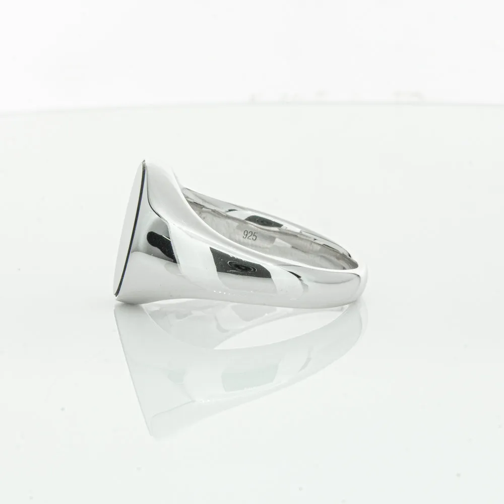 Sterling Silver Oval Onyx Signet Ring