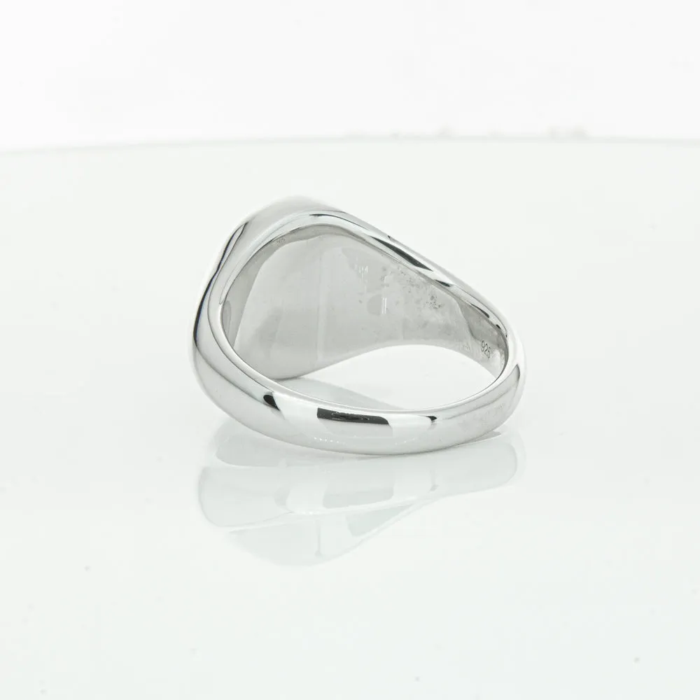 Sterling Silver Oval Onyx Signet Ring