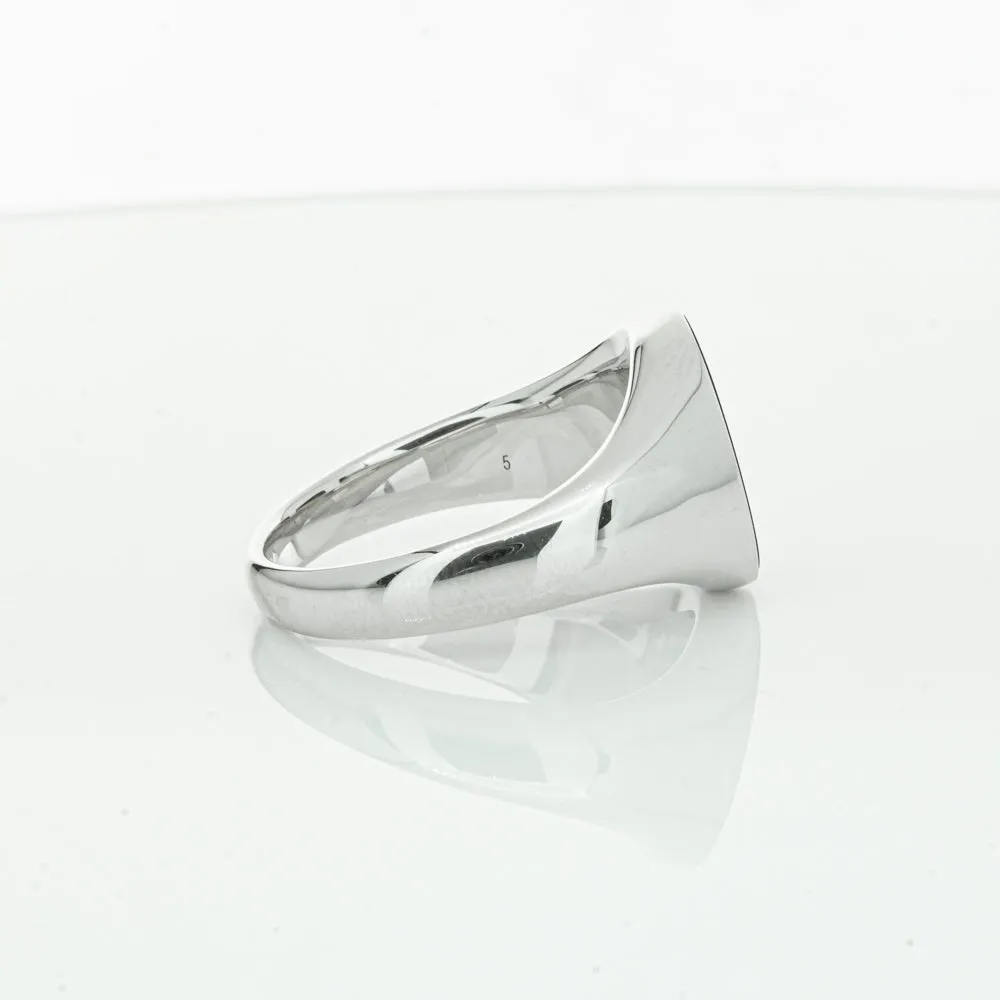 Sterling Silver Oval Onyx Signet Ring