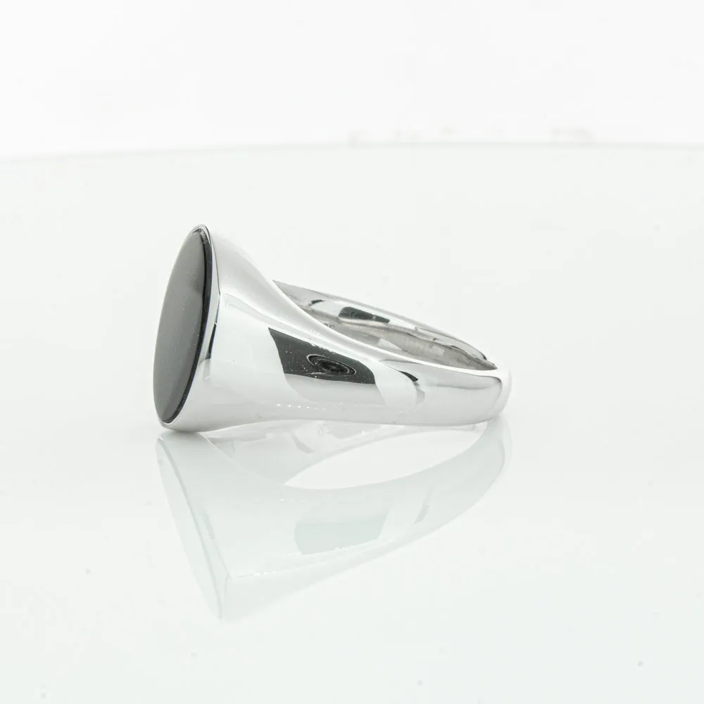 Sterling Silver Oval Onyx Signet Ring