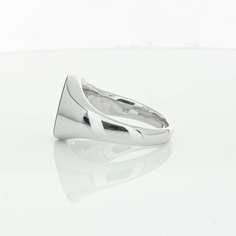 Sterling Silver Oval Onyx Signet Ring