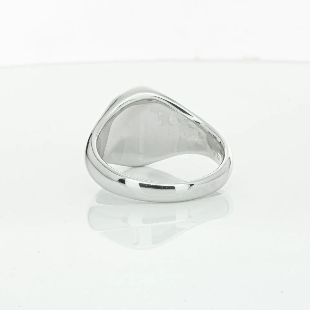 Sterling Silver Oval Onyx Signet Ring