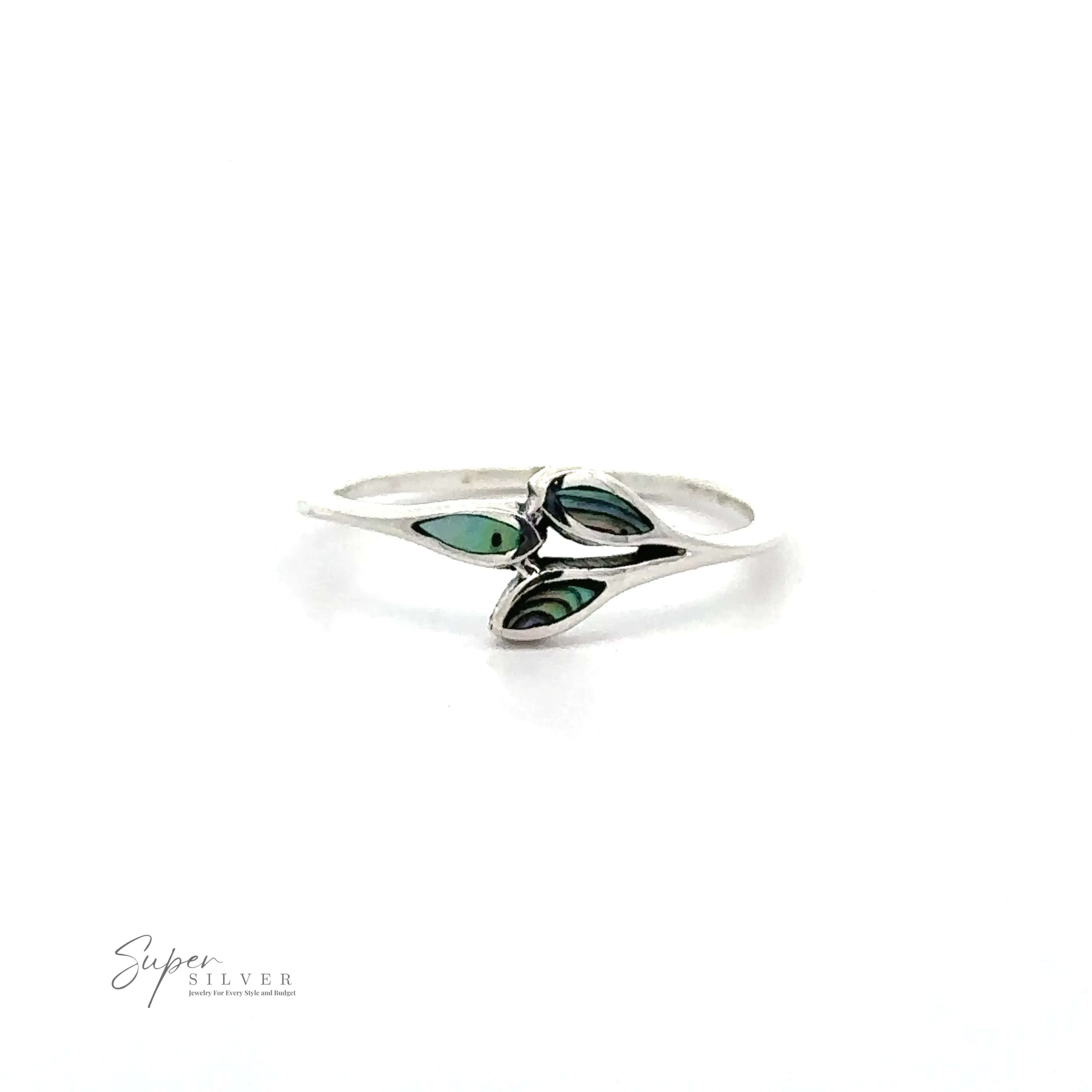 Tiny Leaves Ring with Inlaid Stones