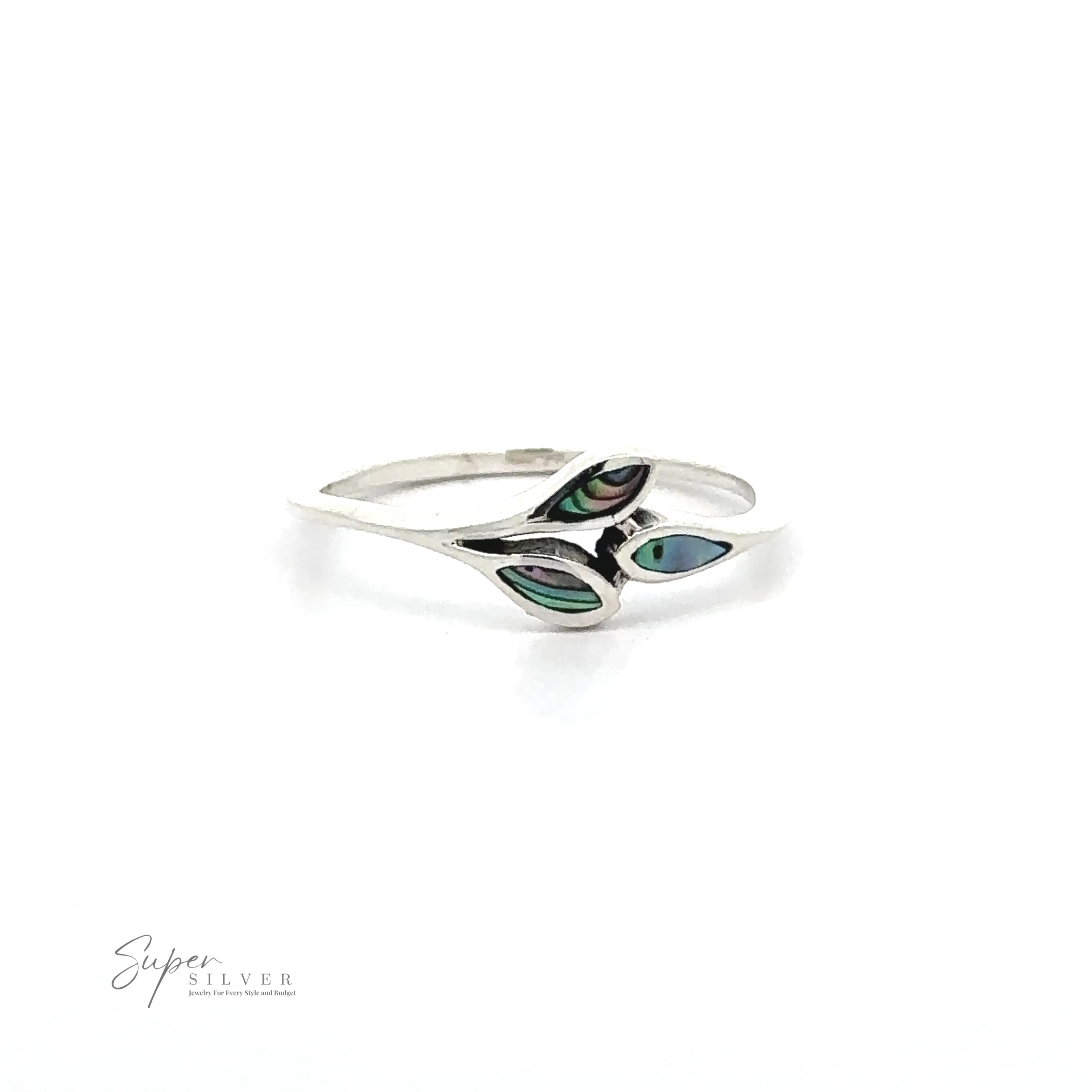Tiny Leaves Ring with Inlaid Stones