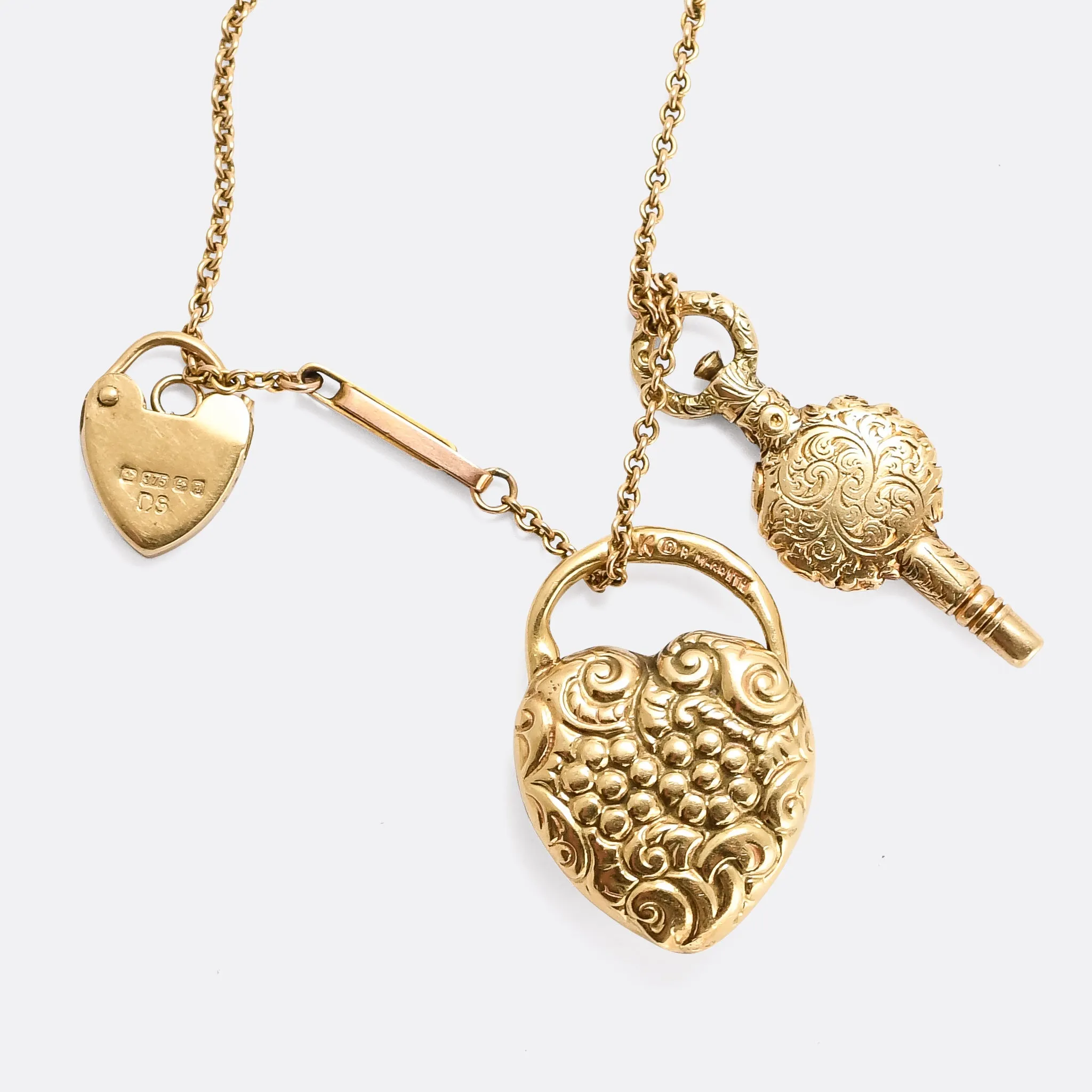 Victorian "Key To My Heart" Triple Charm Necklace