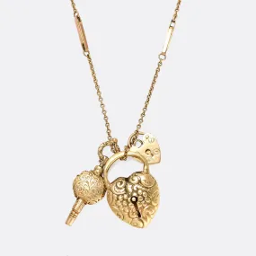 Victorian "Key To My Heart" Triple Charm Necklace