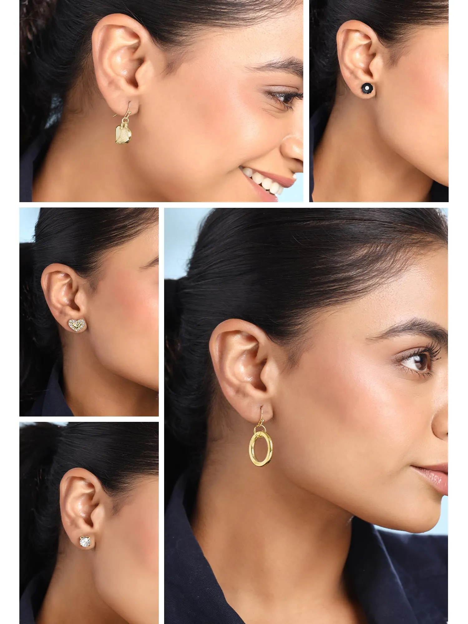 Yellow Chimes Stud Earrings for Women | Fashion Gold Earrings for Girls Combo of 35 Pairs Studs Drop Earrings Set | Korean Style Earring Set Women Earrings | Birthday Anniversary Gift For Girls Wife