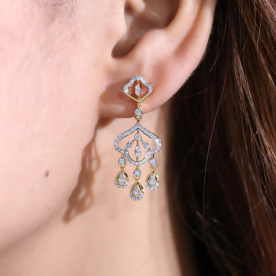 Zahara Silver Drop Earrings | 22KT Gold Vermeil