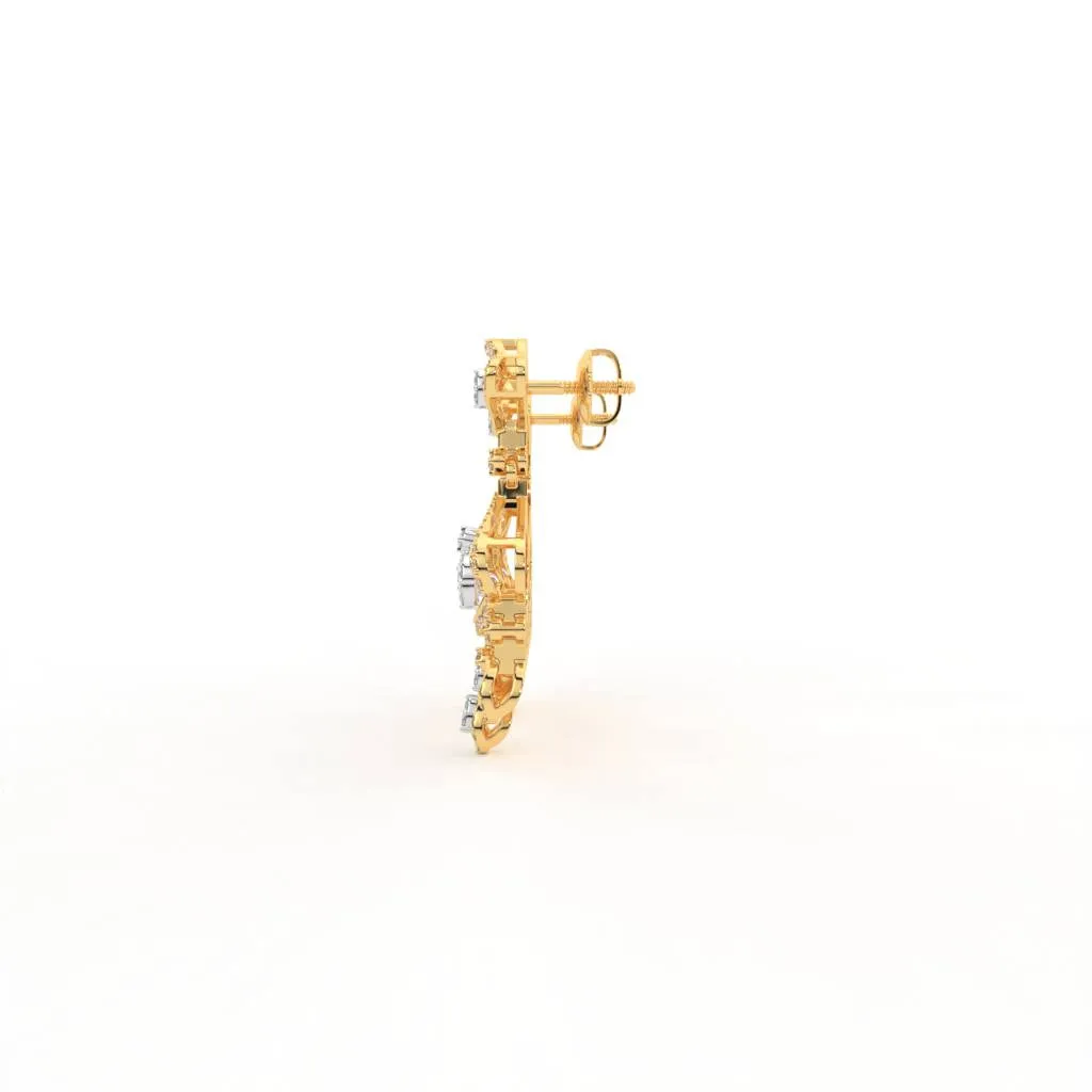 Zahara Silver Drop Earrings | 22KT Gold Vermeil