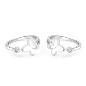 Zarkan The Belle Butterfly Silver Toe Rings